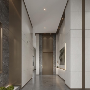 现代电梯间3D模型下载